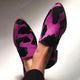 Women's pointed animal-print loafers with low heels