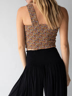 Women's black wide-leg palazzo pants with elastic waist