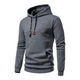 Men's long-sleeve quilted textured hoodie with drawstring hood and front pouch pocket
