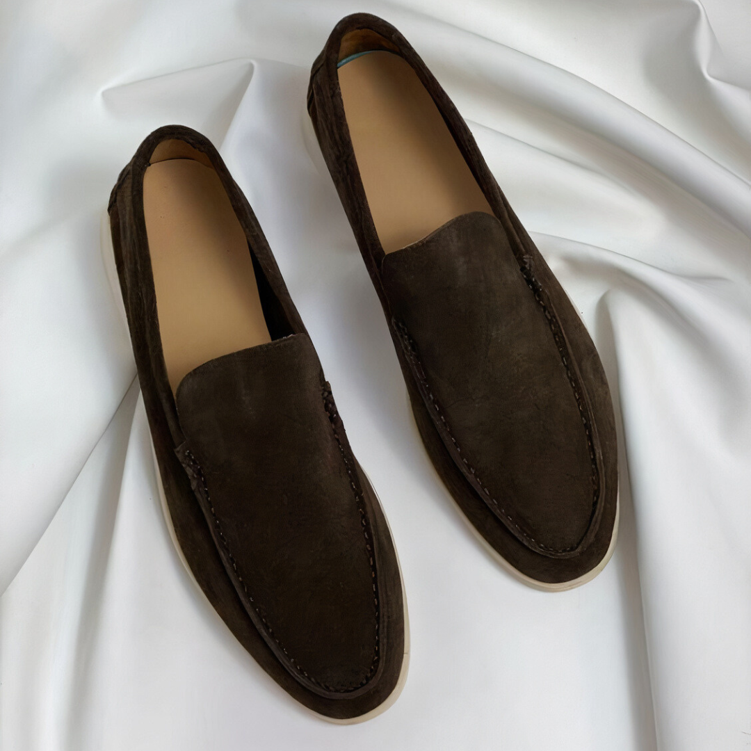Slip-on loafers with moc toe detail and flat soles