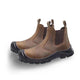 Women's Chelsea work boots with elastic panels and chunky lug soles
