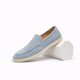 Men's slip-on loafers with moc toe detailing and flat sole