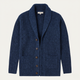 Men's chunky knit cardigan with shawl collar and buttons