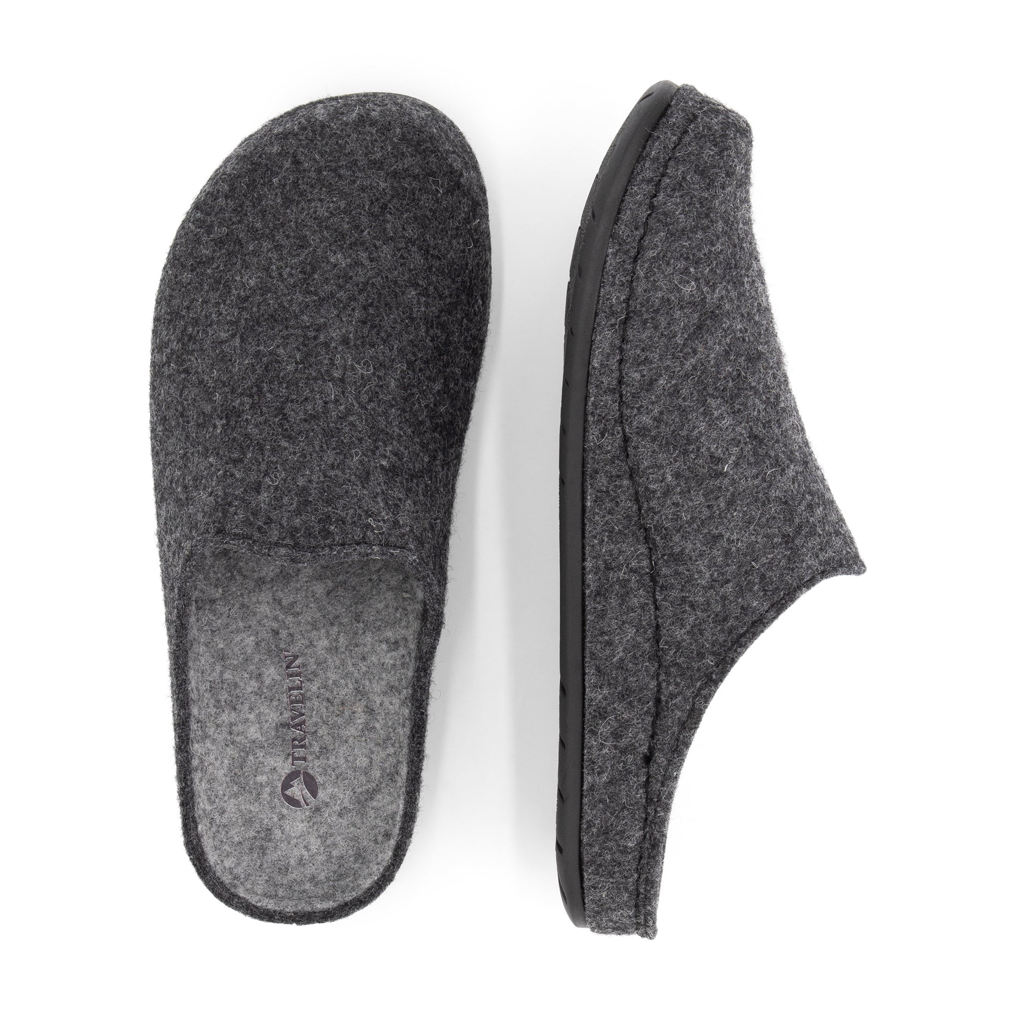 Gray closed-toe house slippers