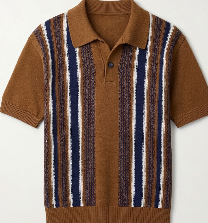 Men's Striped Knit Polo