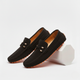 Men's perforated loafers with moc toe stitching and decorative front trim