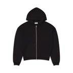 Men's black zip-up hoodie with kangaroo pocket
