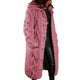 Women's longline hooded cable knit cardigan with button front