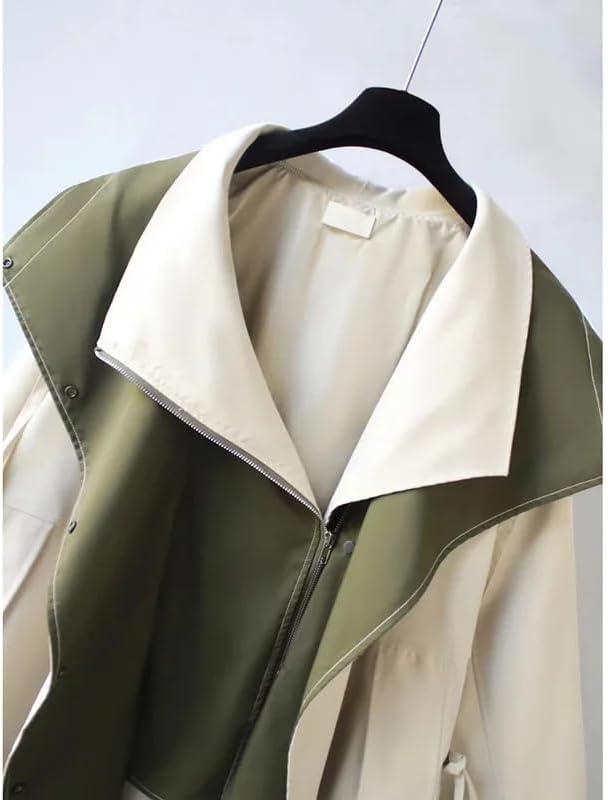 Women's hooded windbreaker jacket with contrast panels and drawstrings