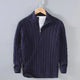 Men's cable knit jumper with mock neck and quarter zip