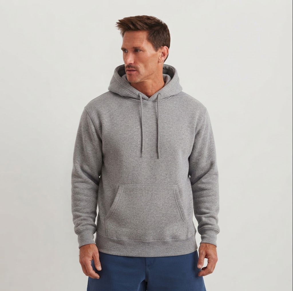 Men's Slub Hoodie, Drawstring Hood, Long Sleeves