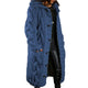 Women's longline hooded cable knit cardigan with button front