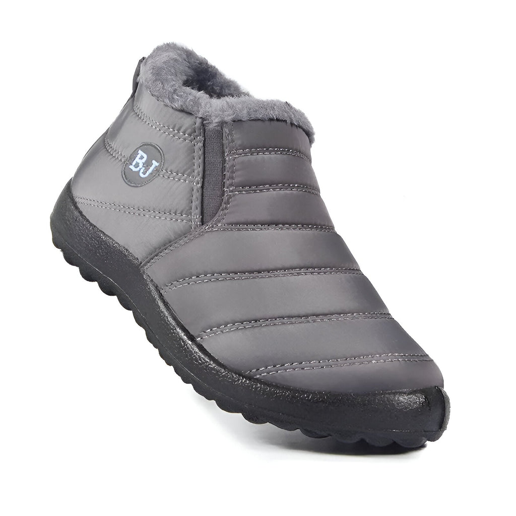 Women's high-top winter sneakers with faux fur collar and treaded sole