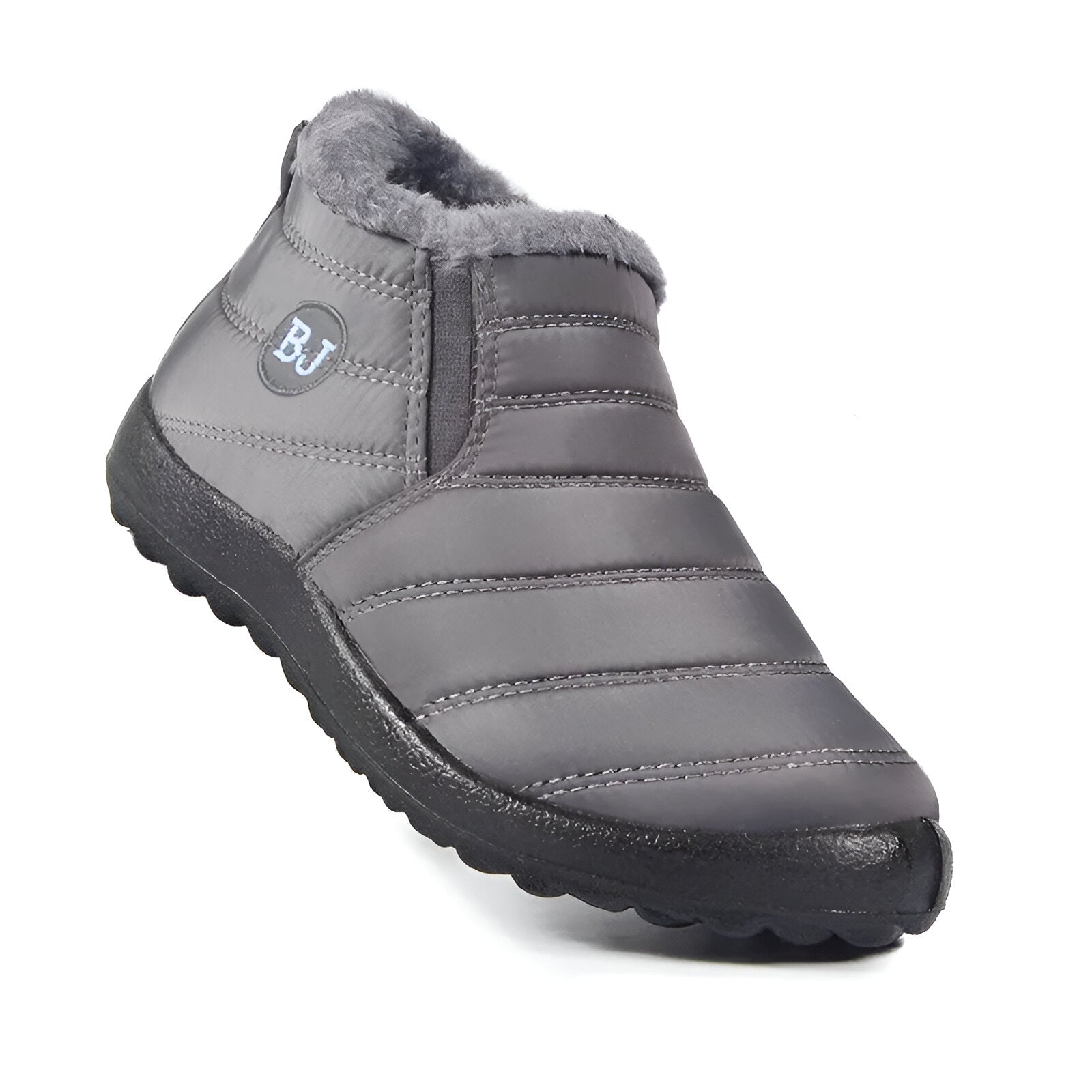 Women's high-top winter sneakers with faux fur collar and treaded sole