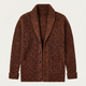 Men's chunky knit cardigan with shawl collar and buttons