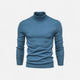 Men's half-zip knit sweater with raised turtleneck collar