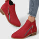 Women's ankle boots with side zipper and block heel