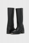 Women's tall classic boots with almond toes and low block heels