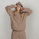 Women's hooded sweatshirt and jogger set with long sleeves and front pocket
