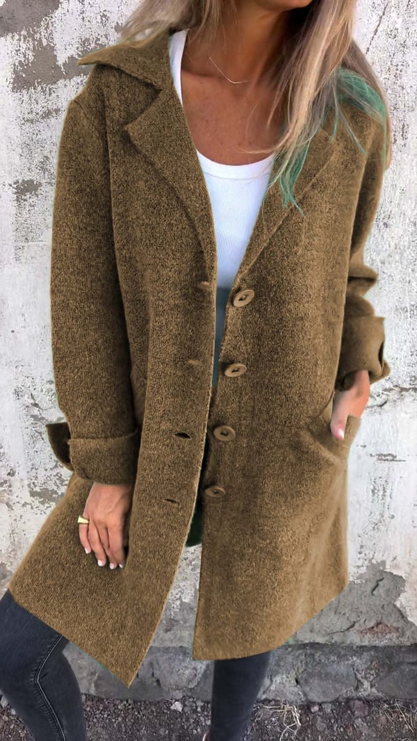 Women's single-breasted lapel coat
