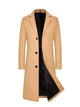 Men's long single-breasted overcoat with notched lapels