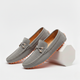 Men's perforated loafers with moc toe stitching and decorative front trim