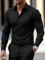 Men's slim fit long-sleeve button-front shirt