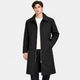 Men's mid-length casual coat with collar and button front