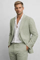 Men's tailored two-piece suit with structured blazer and matching trousers