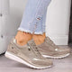 Women's lace-up sneakers with side zipper and textured sole