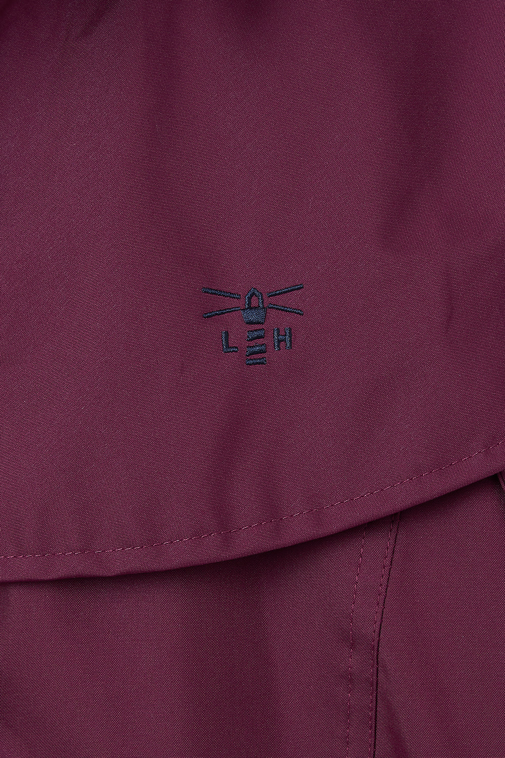 Women's hooded long raincoat with cape overlay and button front