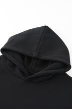 Men's black pullover hoodie with hood and front pouch pocket