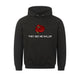 Graphic pullover hoodie with drawstring hood and kangaroo pocket