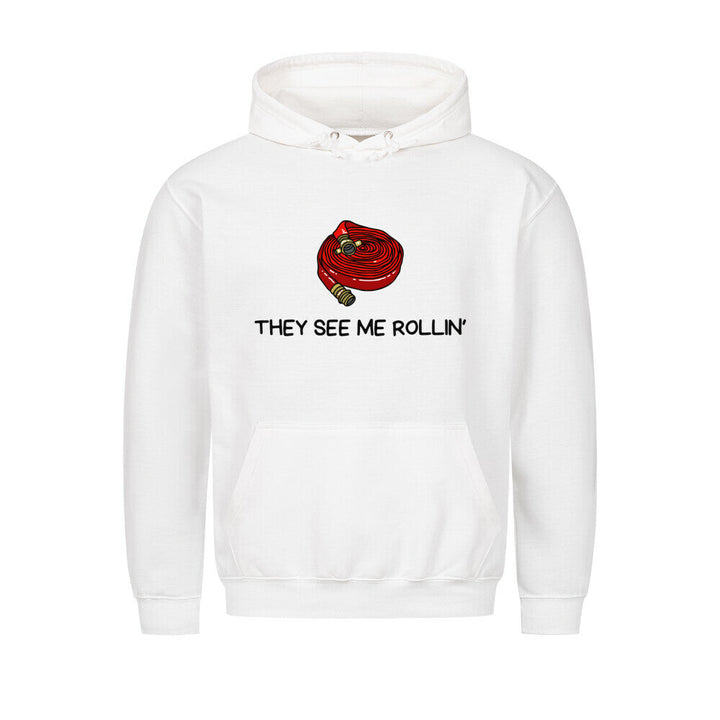 Graphic pullover hoodie with drawstring hood and kangaroo pocket