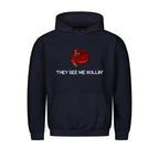 Graphic pullover hoodie with drawstring hood and kangaroo pocket