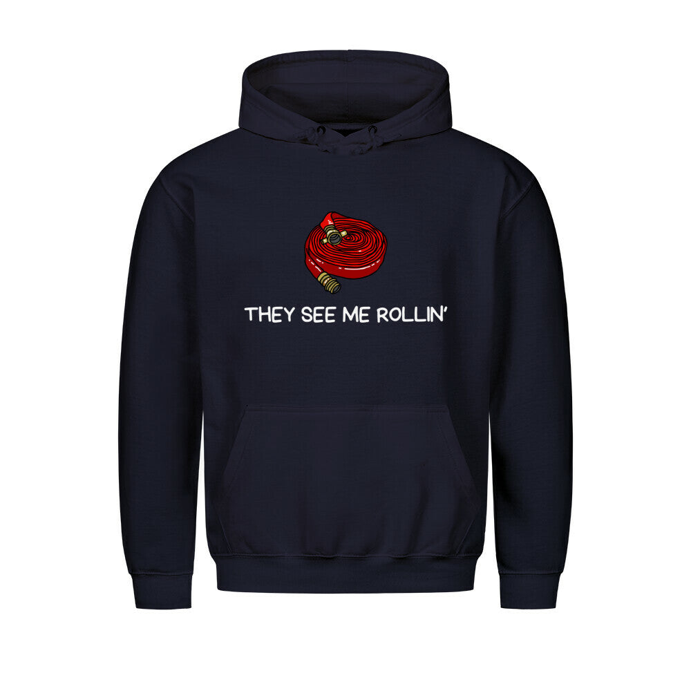 Graphic pullover hoodie with drawstring hood and kangaroo pocket