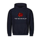 Graphic pullover hoodie with drawstring hood and kangaroo pocket
