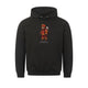 Graphic pullover hoodie with drawstring hood and firefighter bear chest print