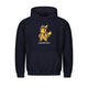 Graphic pullover hoodie with character chest print and kangaroo pocket