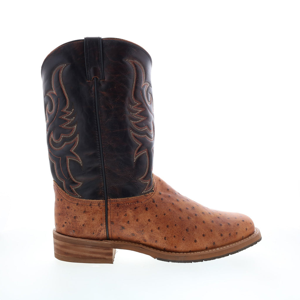 Men's western cowboy boots with embroidered shaft and pointed toe