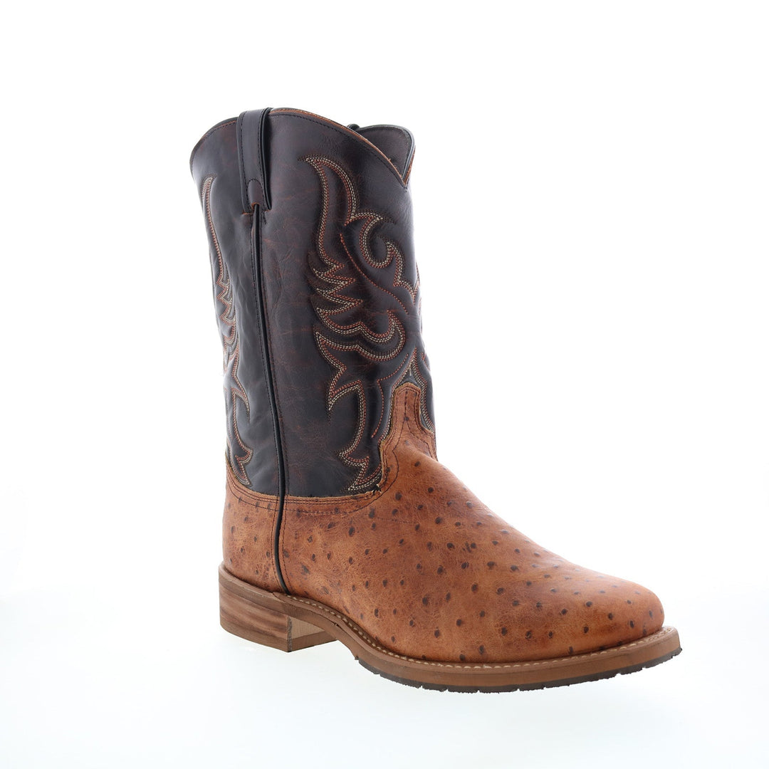 Men's western cowboy boots with embroidered shaft and pointed toe