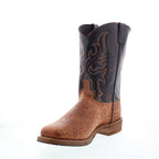 Men's western cowboy boots with embroidered shaft and pointed toe