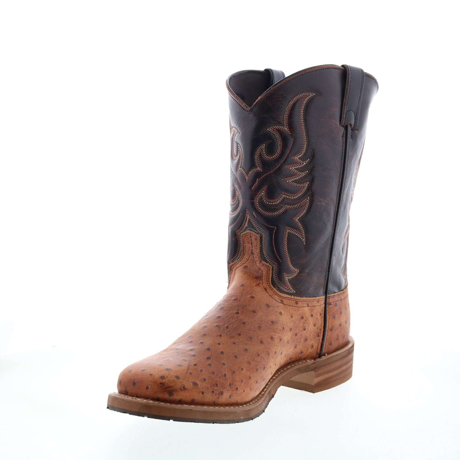Men's western cowboy boots with embroidered shaft and pointed toe