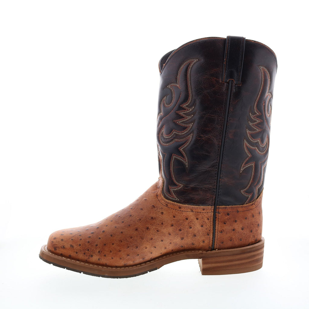 Men's western cowboy boots with embroidered shaft and pointed toe