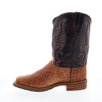 Men's western cowboy boots with embroidered shaft and pointed toe
