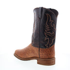 Men's western cowboy boots with embroidered shaft and pointed toe