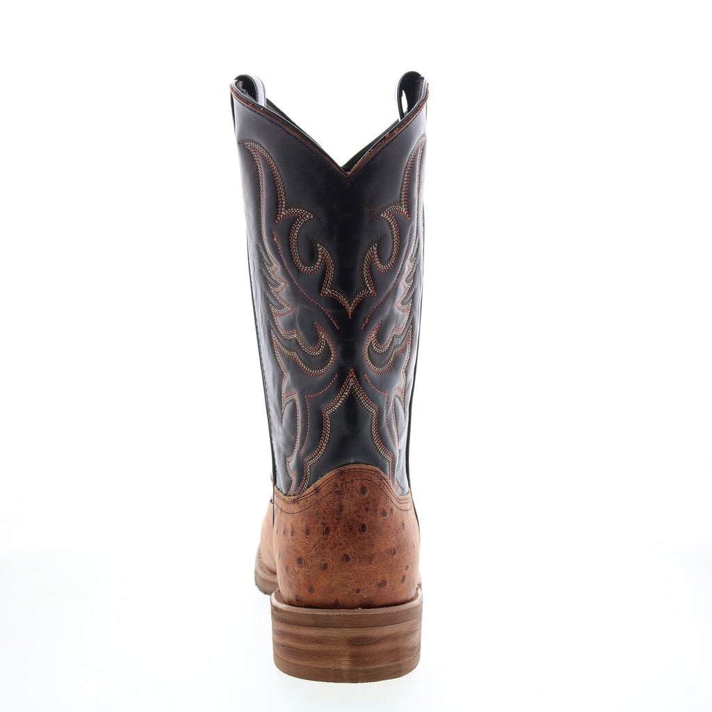 Men's western cowboy boots with embroidered shaft and pointed toe