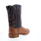 Men's western cowboy boots with embroidered shaft and pointed toe