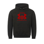 Graphic pullover hoodie with drawstring hood and kangaroo pocket