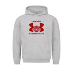 Graphic pullover hoodie with drawstring hood and kangaroo pocket